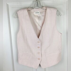 P.A.R.O.S.H. Pale Pink Vest In Linen Blend V-Neck Raisa Style EUC